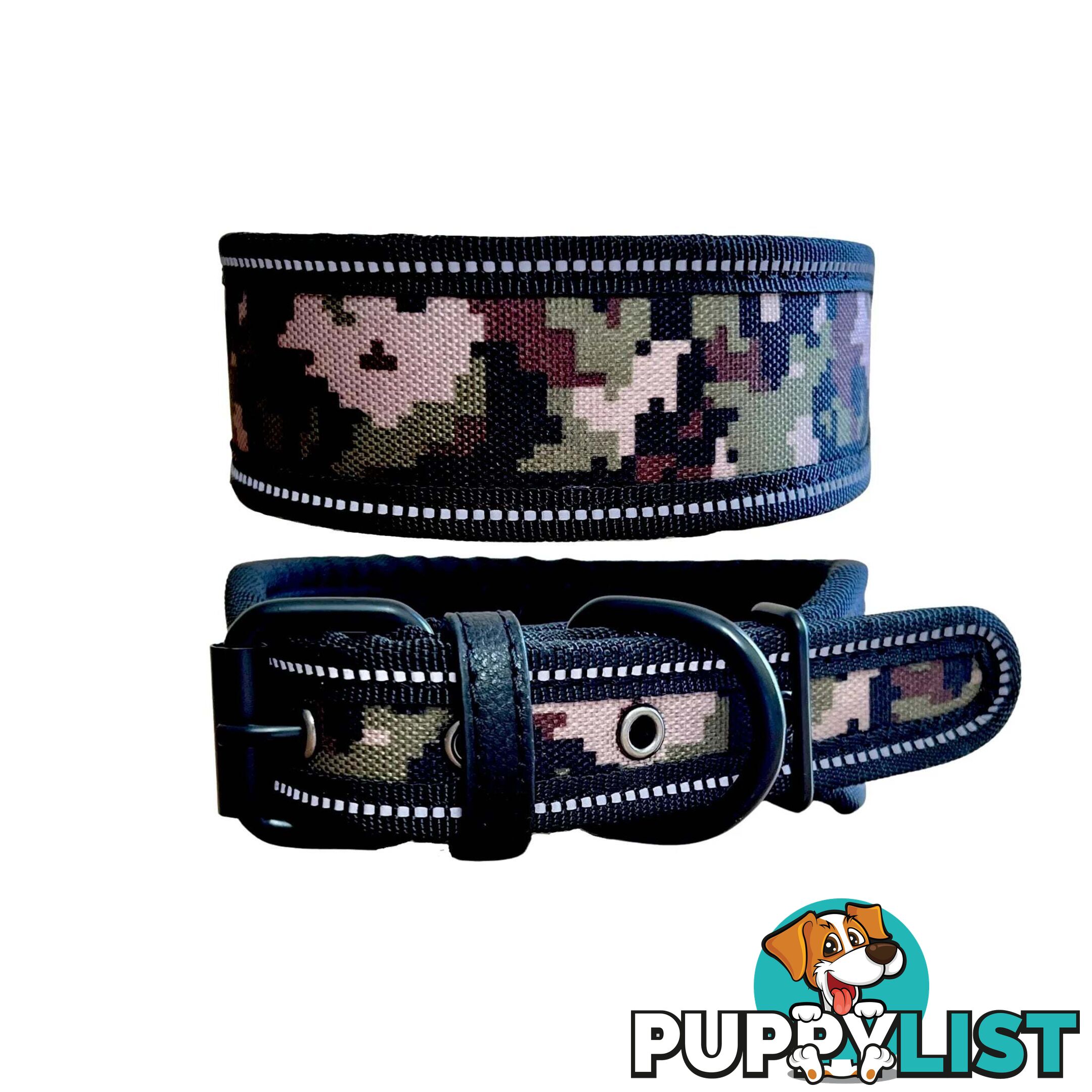 Thick Neoprene Dog Collar - Hand Made by The Bark Side - TBSNEOSMLCAM