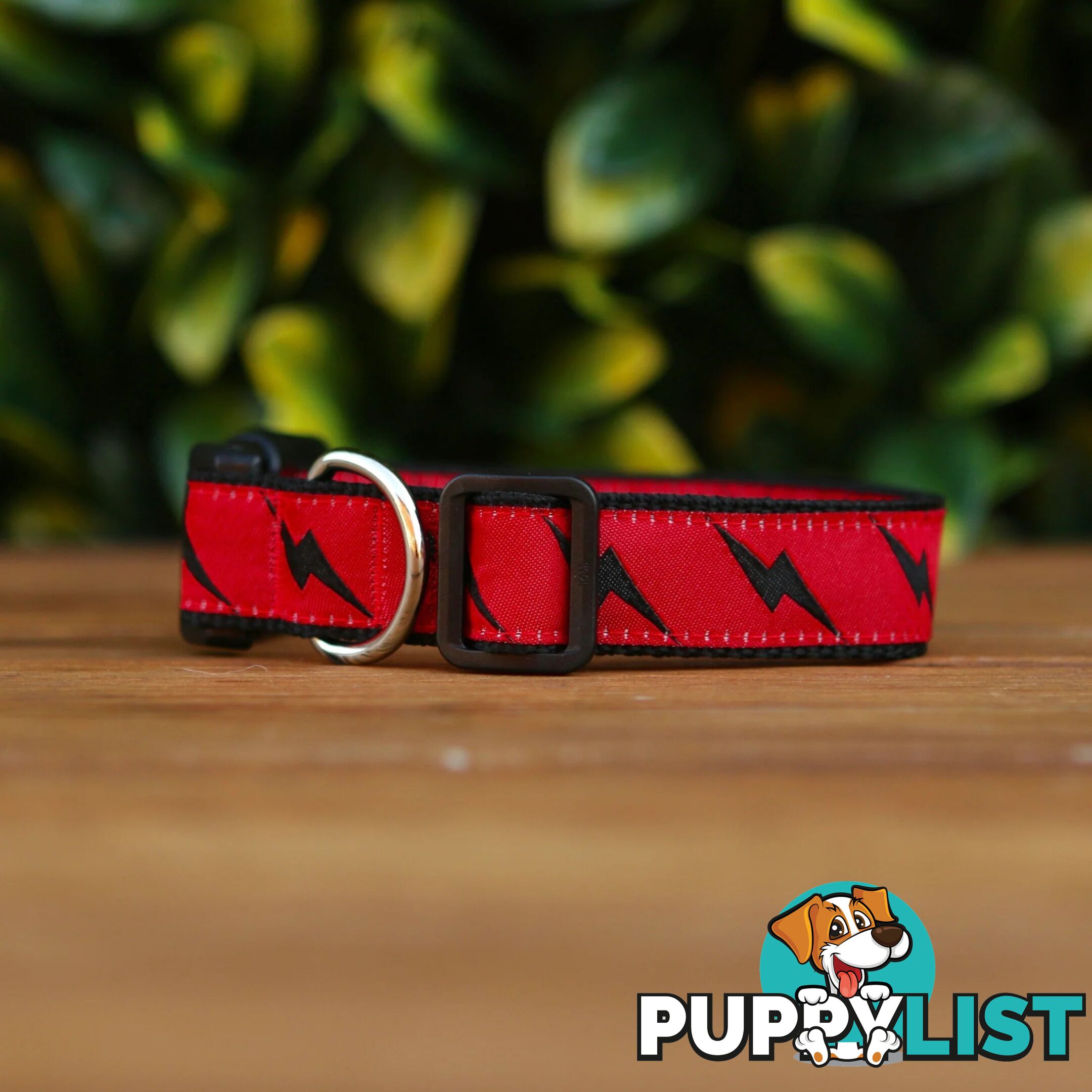 Lightning Bolt Dog Collar - Hand Made by The Bark Side - TBSLIGLYEL