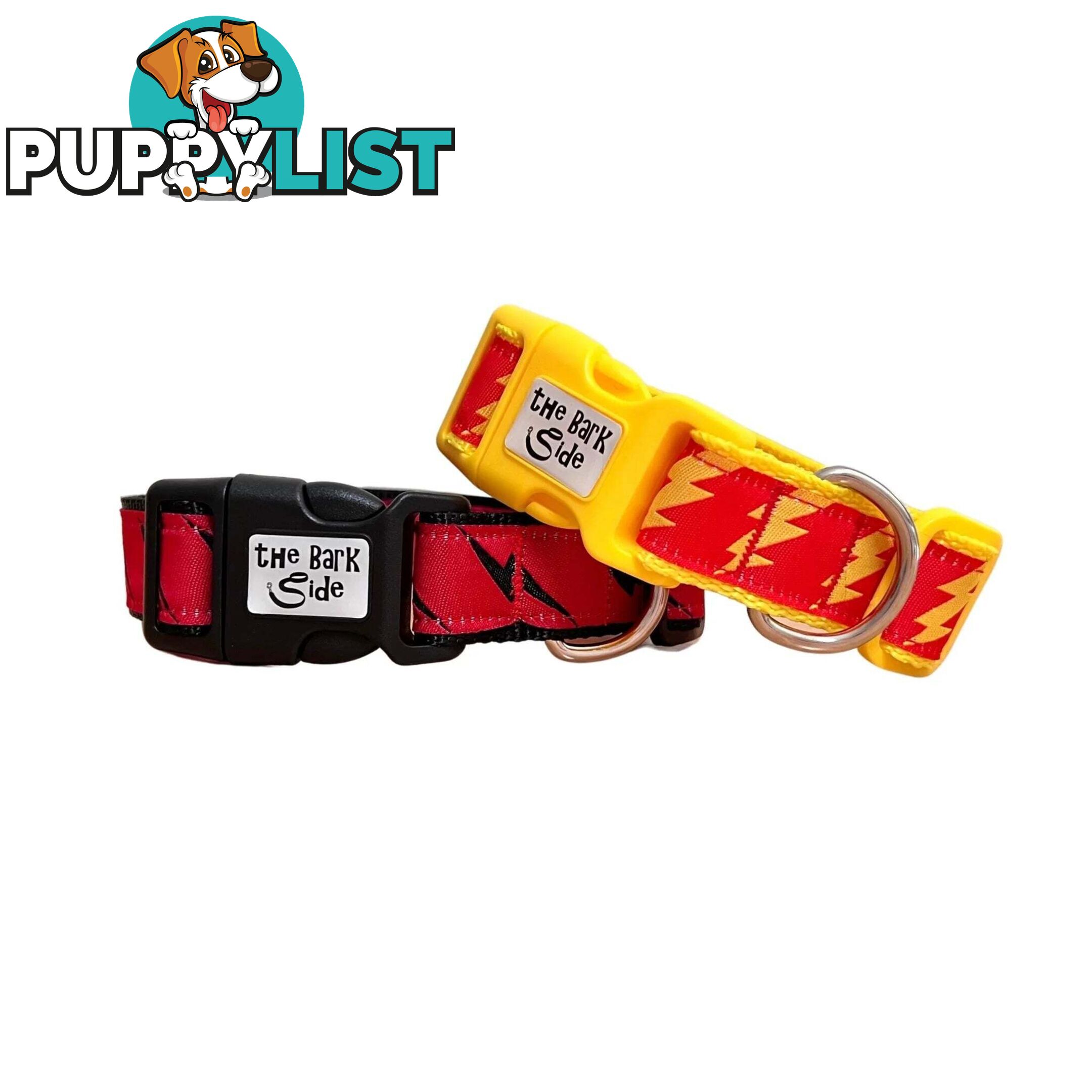 Lightning Bolt Dog Collar - Hand Made by The Bark Side - TBSLIGLYEL