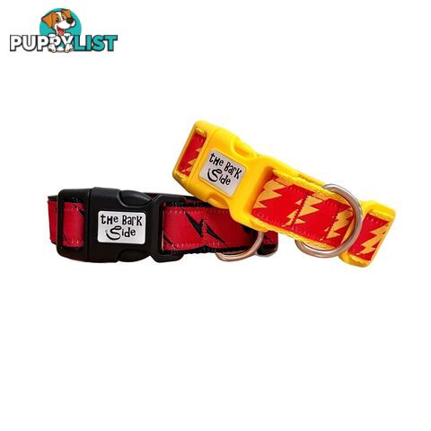 Lightning Bolt Dog Collar - Hand Made by The Bark Side - TBSLIGLYEL