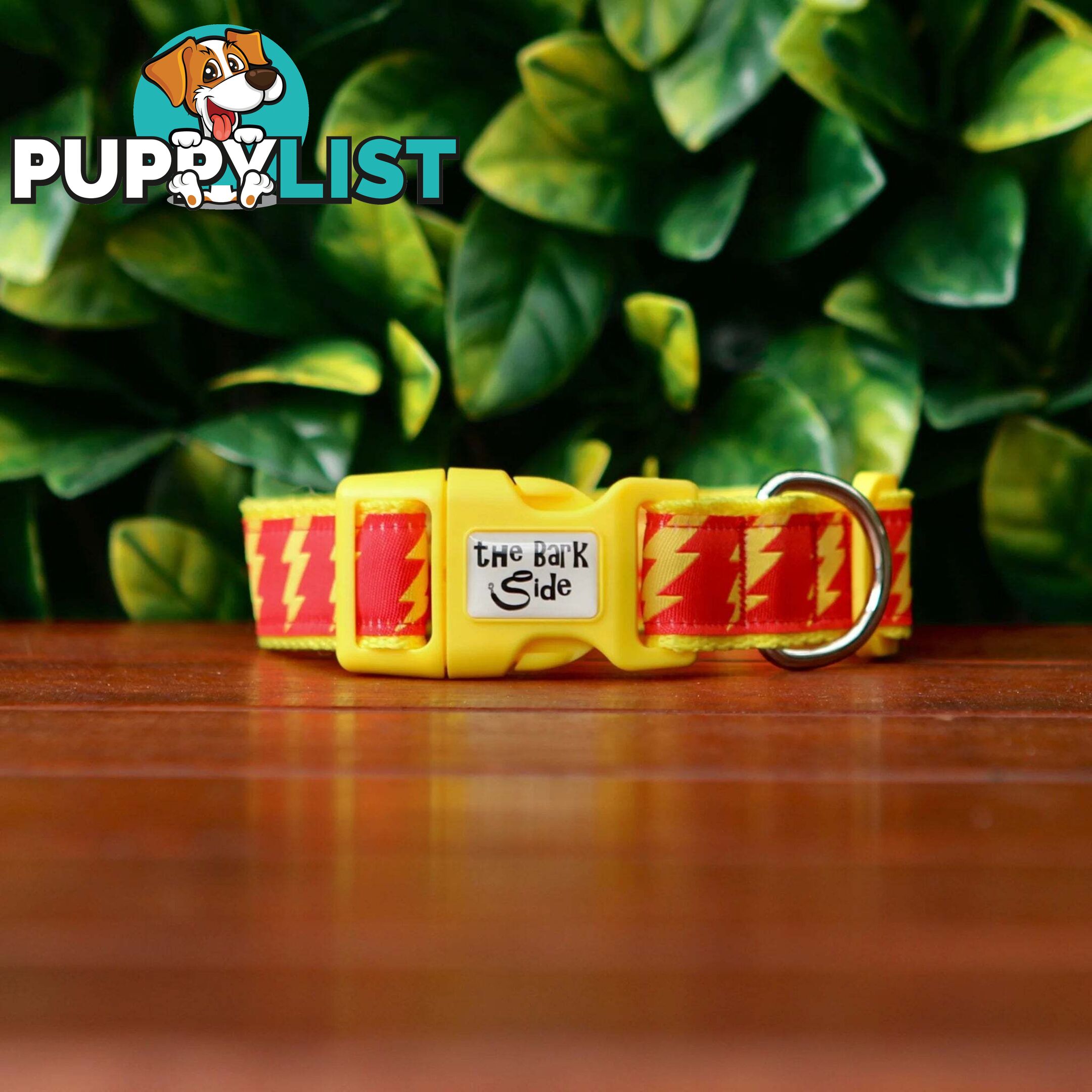 Lightning Bolt Dog Collar - Hand Made by The Bark Side - TBSLIGLYEL