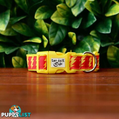 Lightning Bolt Dog Collar - Hand Made by The Bark Side - TBSLIGLYEL