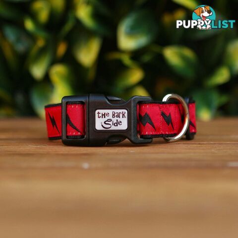 Lightning Bolt Dog Collar - Hand Made by The Bark Side - TBSLIGLYEL