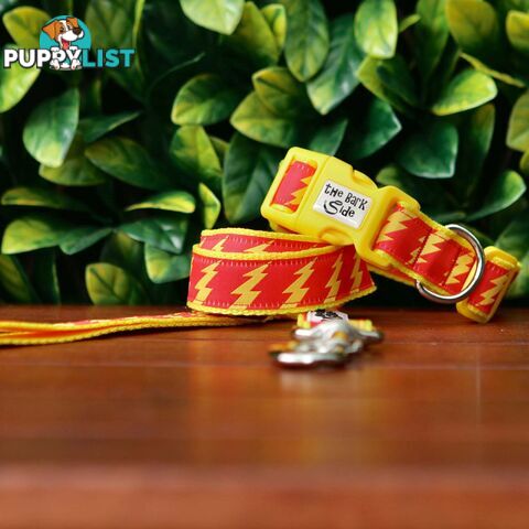 Lightning Bolt Dog Collar - Hand Made by The Bark Side - TBSLIGLYEL