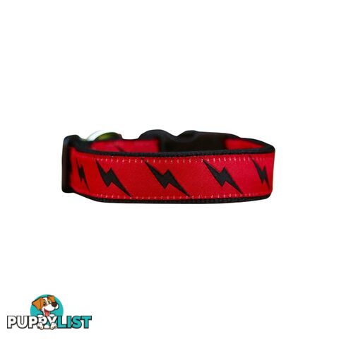 Lightning Bolt Dog Collar - Hand Made by The Bark Side - TBSLIGLYEL