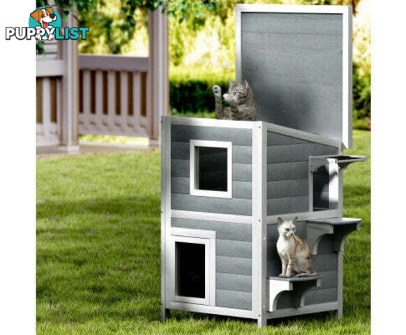 i.Pet Wooden Outdoor Shelter House with Roof - PET-CH-81-GR