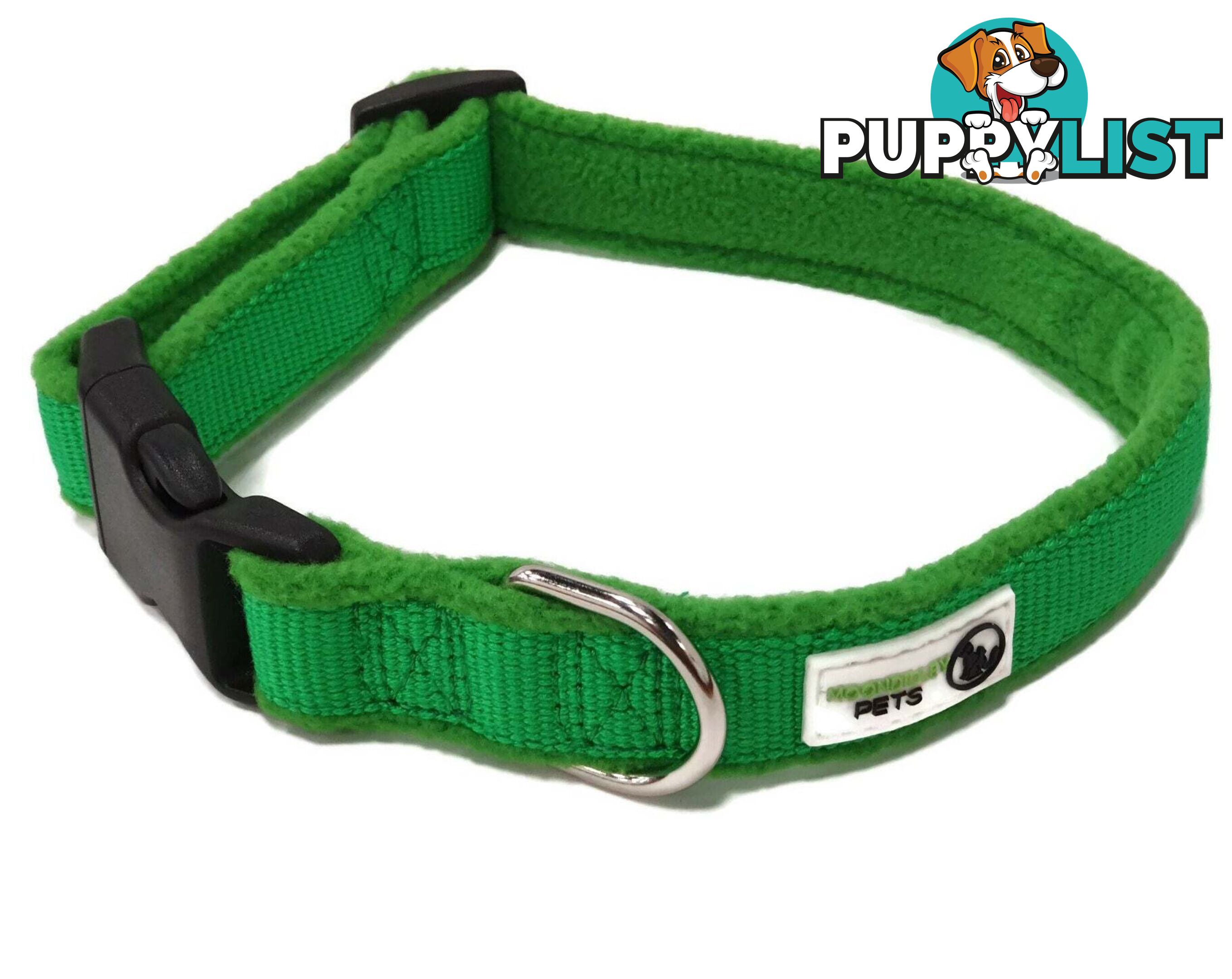 100% Pure Bamboo Fibre w/Fleece Lining Dog Collar Plastic Buckle - Moondidley Pets - MDPCOLFLELPNK