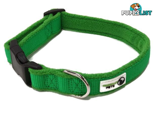 100% Pure Bamboo Fibre w/Fleece Lining Dog Collar Plastic Buckle - Moondidley Pets - MDPCOLFLELPNK