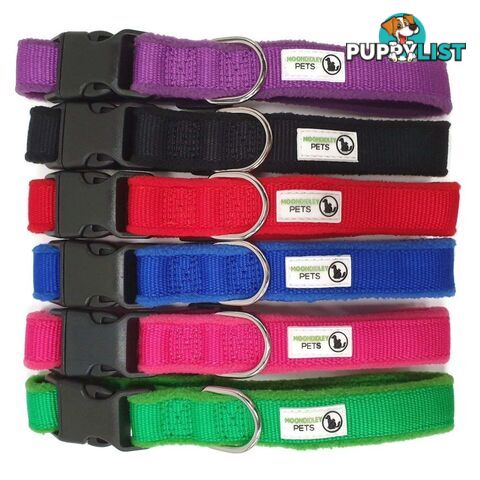 100% Pure Bamboo Fibre w/Fleece Lining Dog Collar Plastic Buckle - Moondidley Pets - MDPCOLFLELPNK