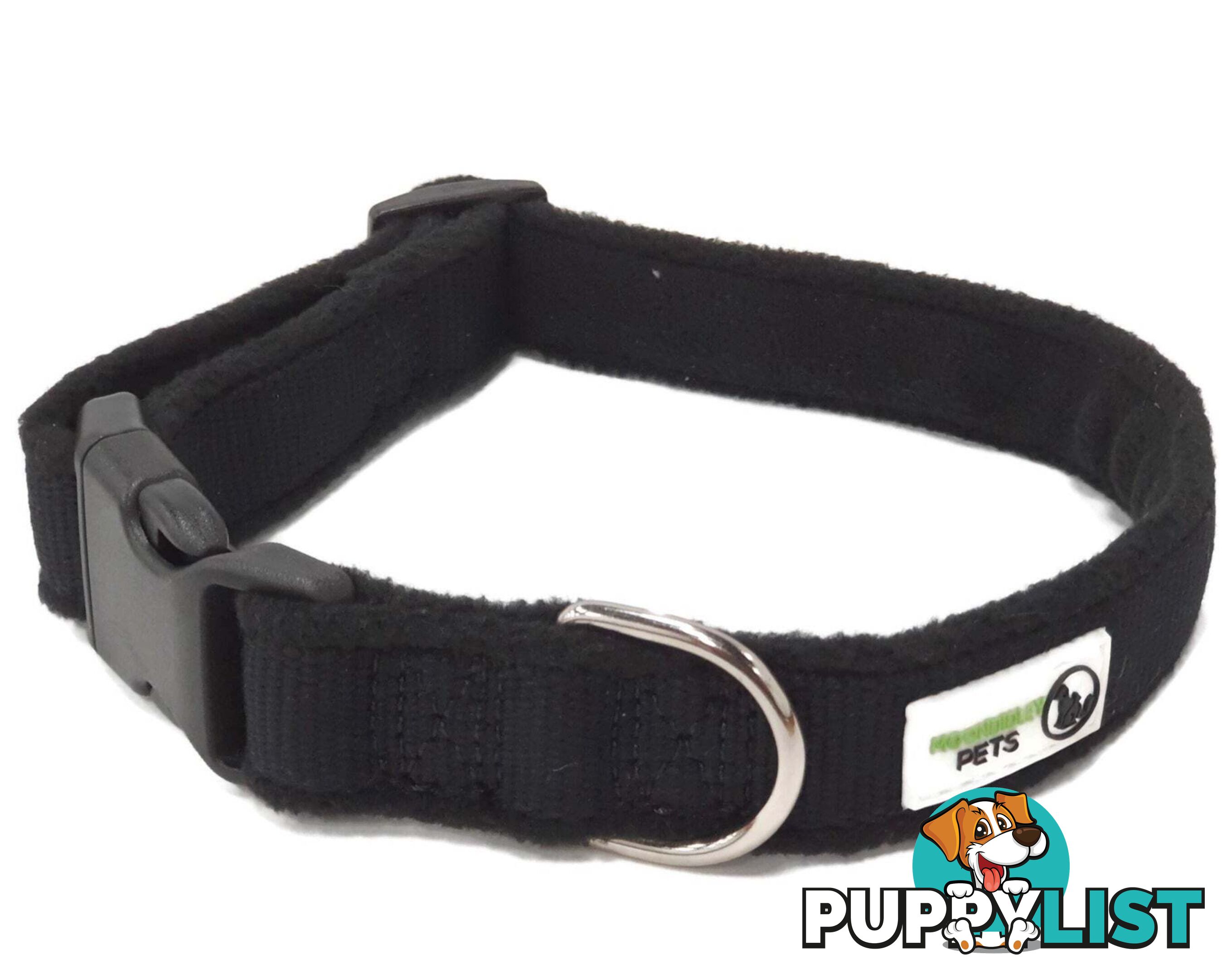 100% Pure Bamboo Fibre w/Fleece Lining Dog Collar Plastic Buckle - Moondidley Pets - MDPCOLFLELPNK