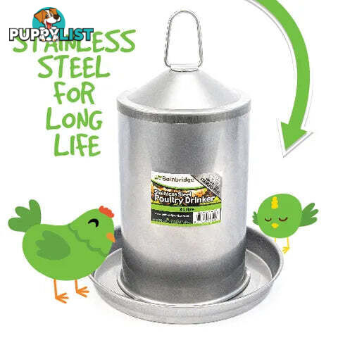 STAINLESS STEEL POULTRY DRINKER - BAINBRIDGE - BB-A8052