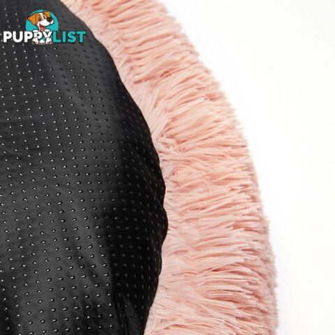 Pet Bed Cat Dog Donut Nest Calming Deep Sleeping Pink - WB-JC1058-S-PK