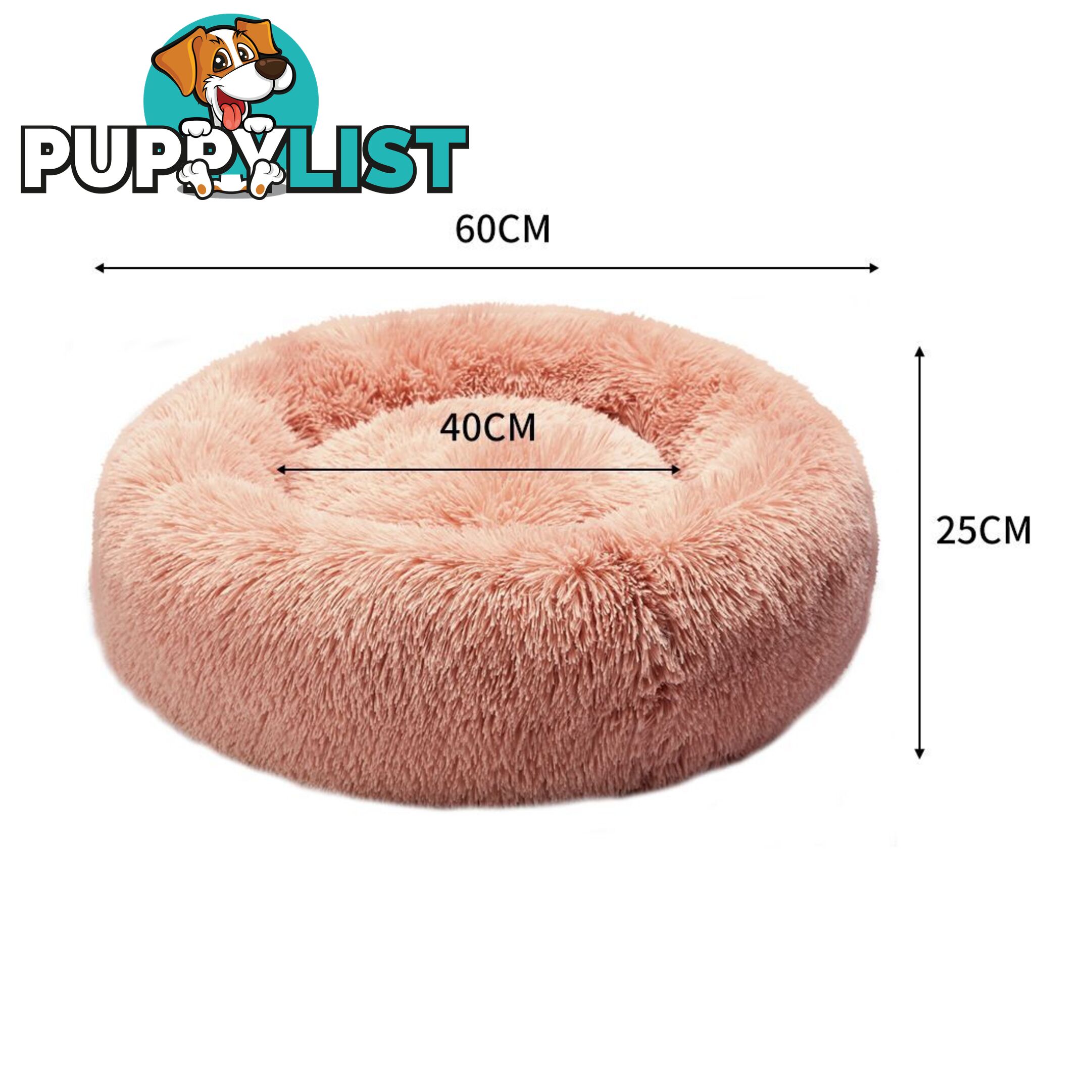 Pet Bed Cat Dog Donut Nest Calming Deep Sleeping Pink - WB-JC1058-S-PK