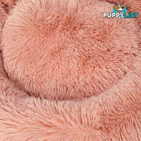 Pet Bed Cat Dog Donut Nest Calming Deep Sleeping Pink - WB-JC1058-S-PK