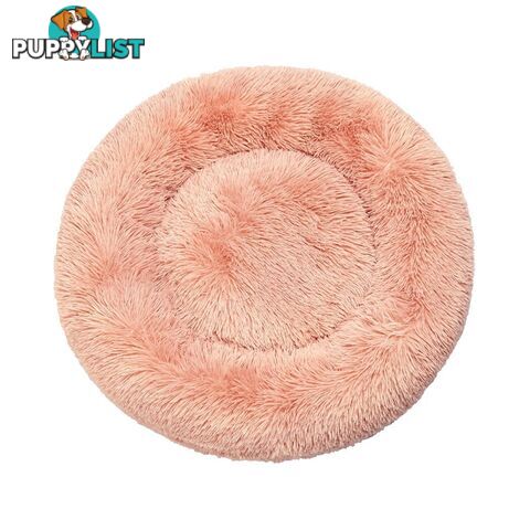 Pet Bed Cat Dog Donut Nest Calming Deep Sleeping Pink - WB-JC1058-S-PK