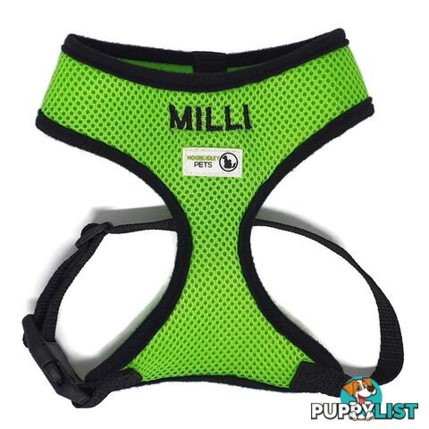 Doggie ID Harness Soft Air Mesh Personalised Embroidered - GC-HAR-ID-PNK-M