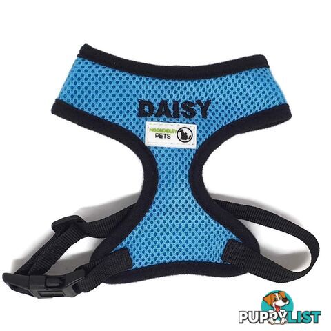 Doggie ID Harness Soft Air Mesh Personalised Embroidered - GC-HAR-ID-PNK-M