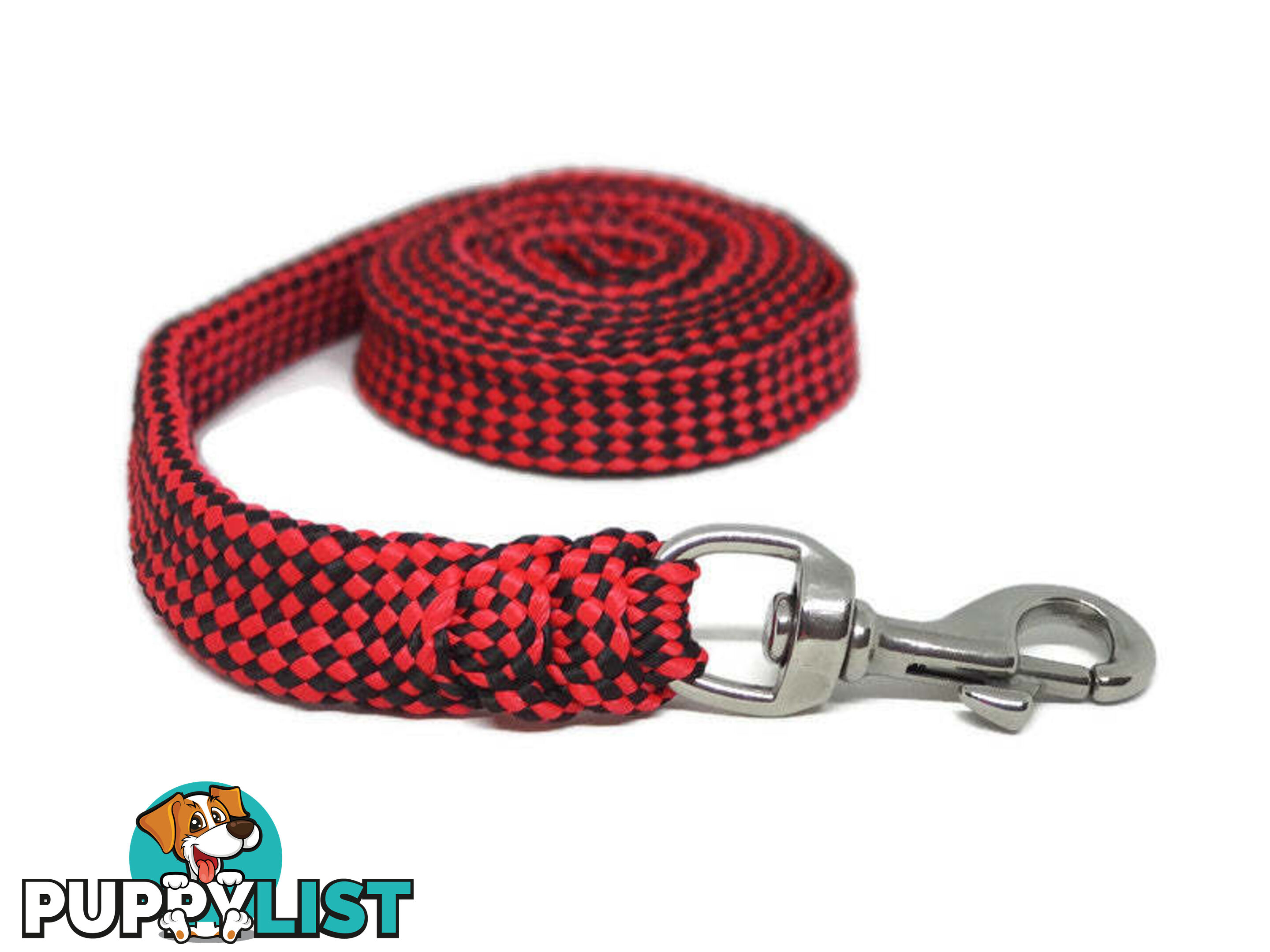 1.8m to 10m Long Dog Lead No Stitching Tough Yarnix 20mm Wide - YNXLD205SSBLK