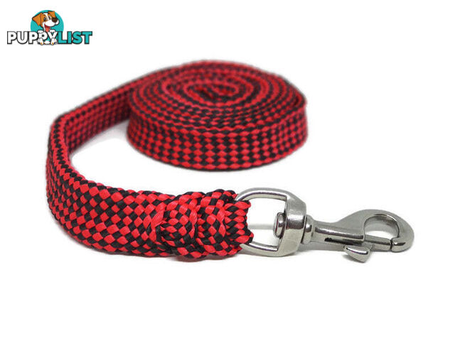 1.8m to 10m Long Dog Lead No Stitching Tough Yarnix 20mm Wide - YNXLD205SSBLK