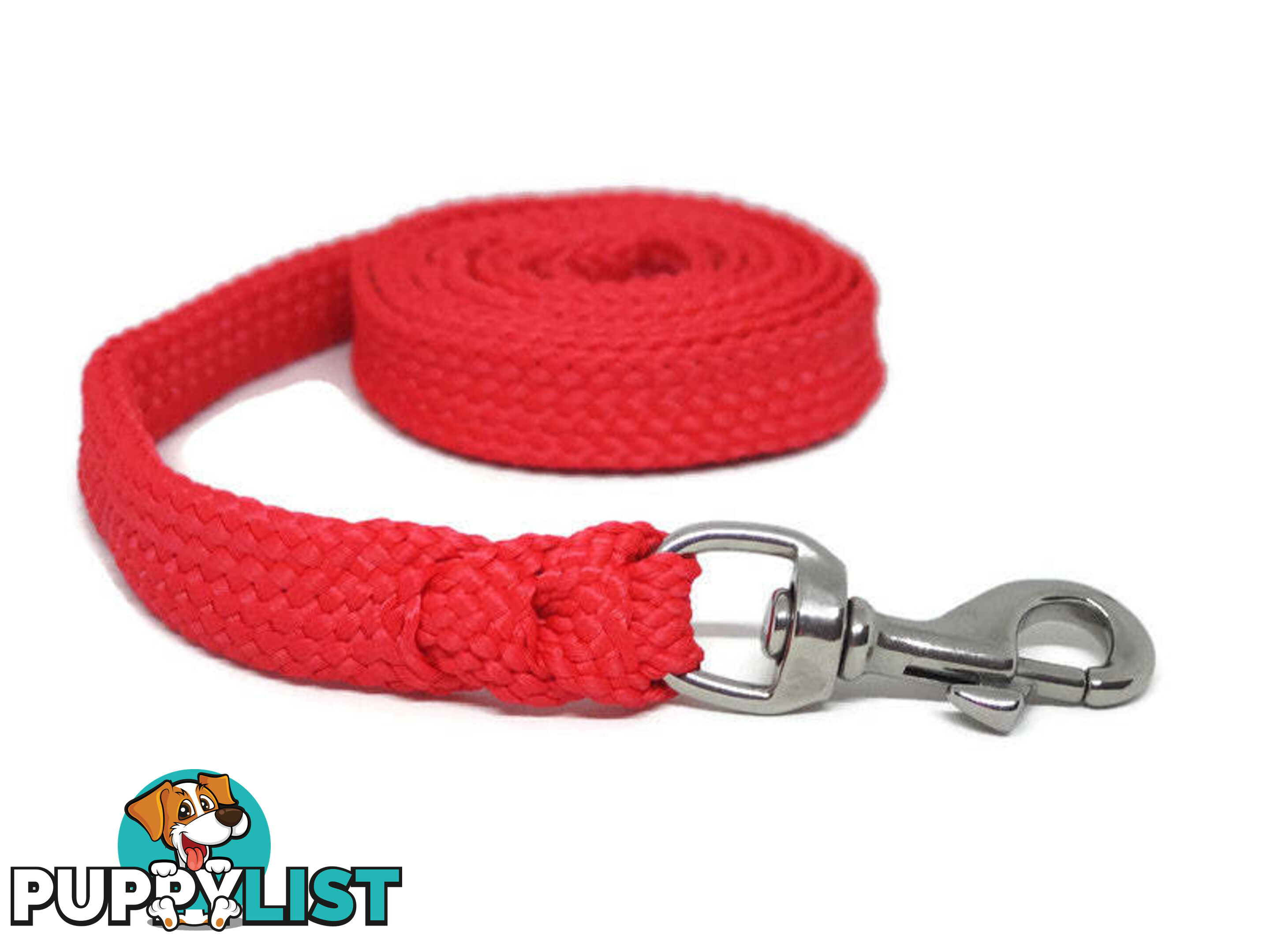 1.8m to 10m Long Dog Lead No Stitching Tough Yarnix 20mm Wide - YNXLD205SSBLK