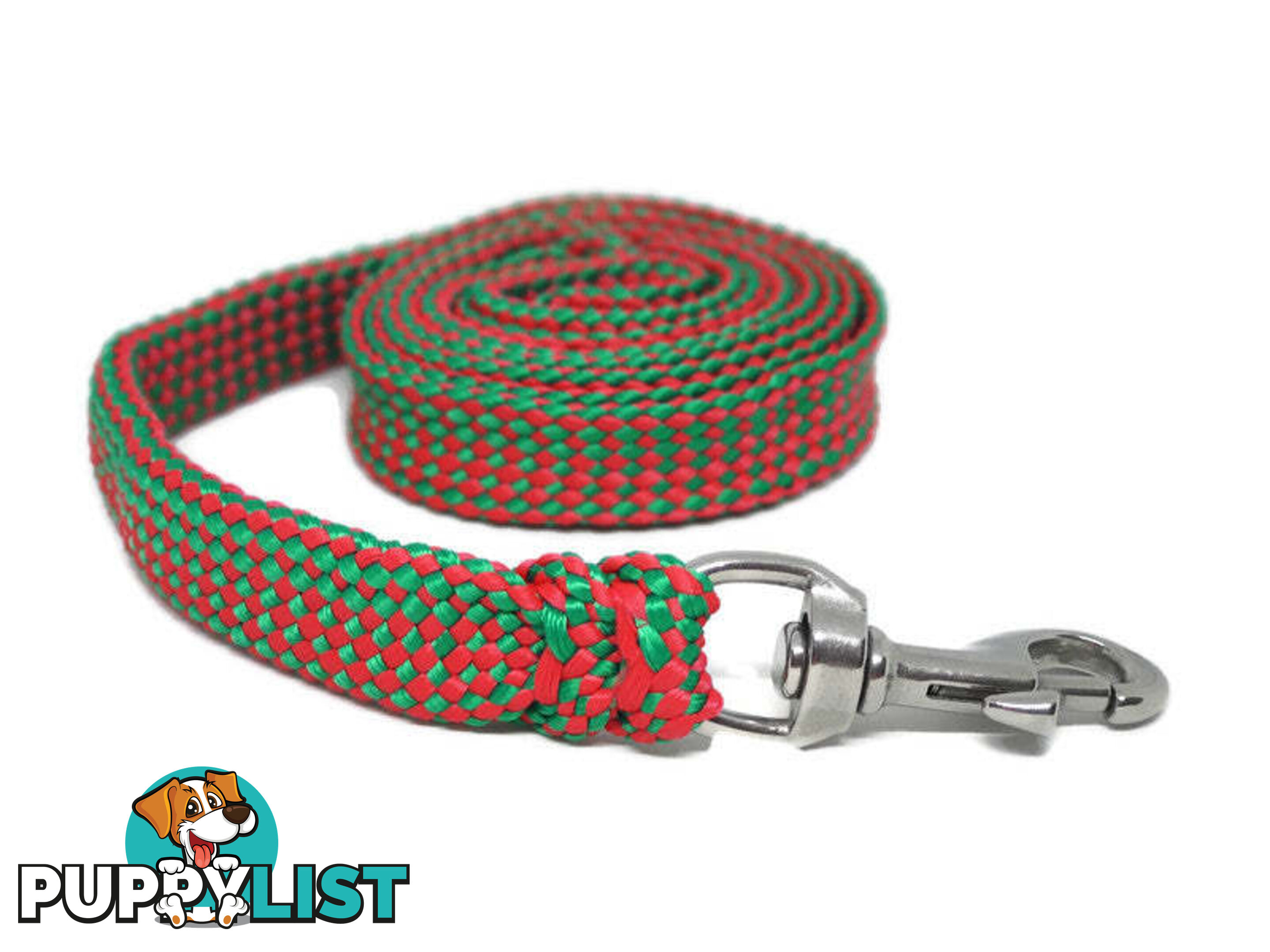 1.8m to 10m Long Dog Lead No Stitching Tough Yarnix 20mm Wide - YNXLD205SSBLK