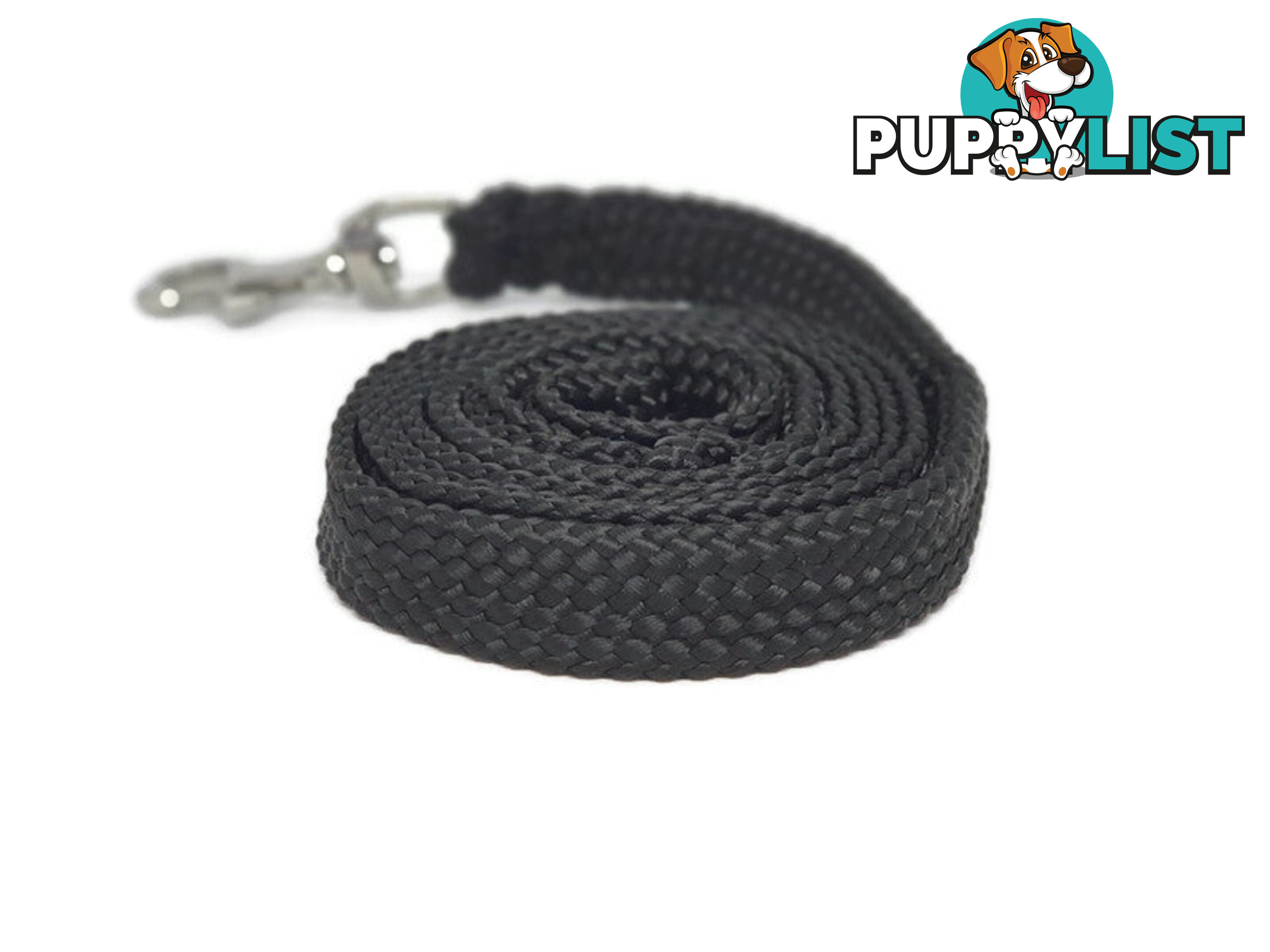 1.8m to 10m Long Dog Lead No Stitching Tough Yarnix 20mm Wide - YNXLD205SSBLK
