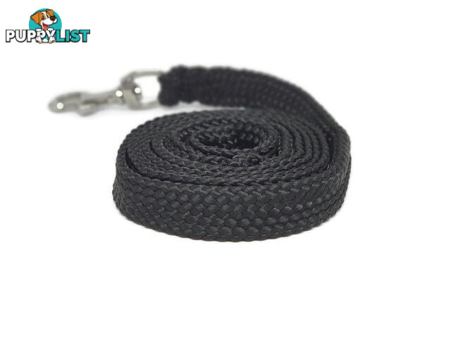 1.8m to 10m Long Dog Lead No Stitching Tough Yarnix 20mm Wide - YNXLD205SSBLK