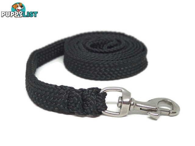 1.8m to 10m Long Dog Lead No Stitching Tough Yarnix 20mm Wide - YNXLD205SSBLK