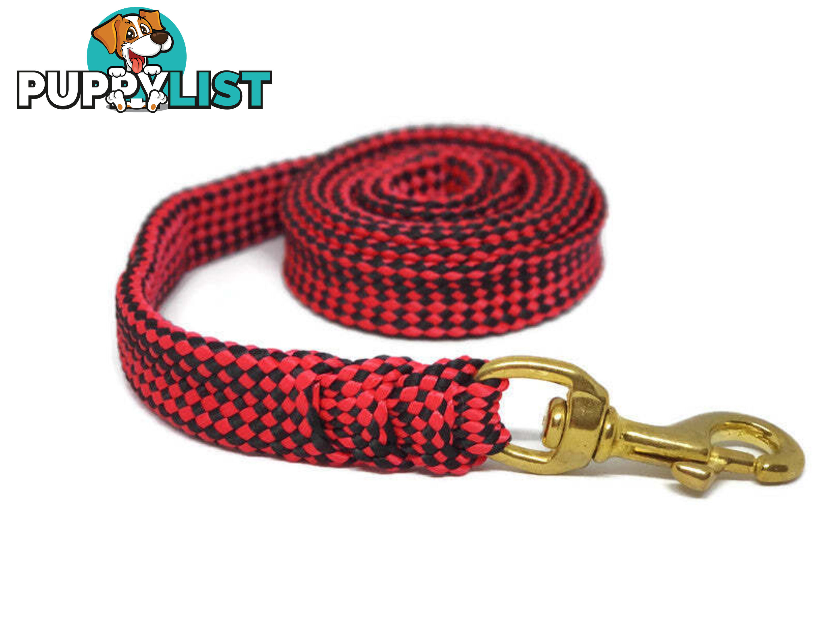 1.8m to 10m Long Dog Lead No Stitching Tough Yarnix 20mm Wide - YNXLD205SSBLK