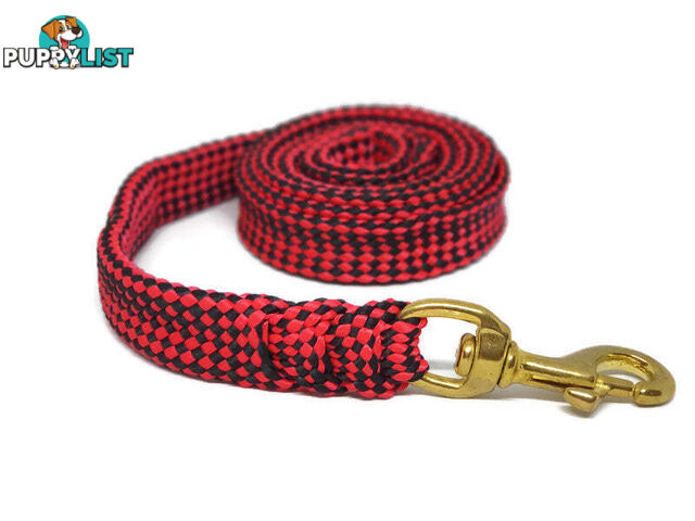 1.8m to 10m Long Dog Lead No Stitching Tough Yarnix 20mm Wide - YNXLD205SSBLK