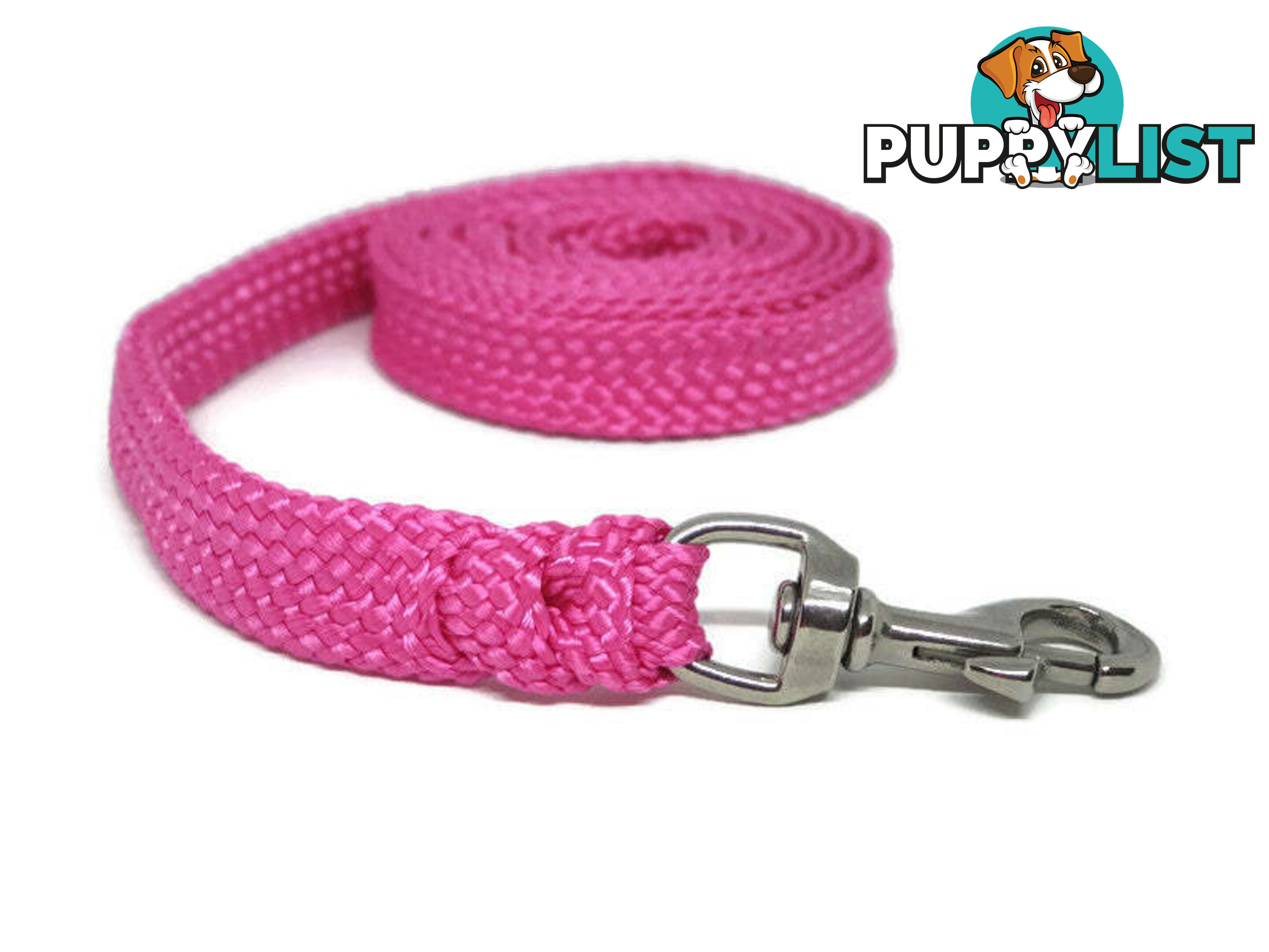1.8m to 10m Long Dog Lead No Stitching Tough Yarnix 20mm Wide - YNXLD205SSBLK