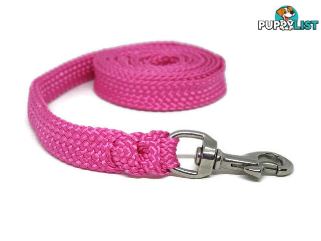 1.8m to 10m Long Dog Lead No Stitching Tough Yarnix 20mm Wide - YNXLD205SSBLK