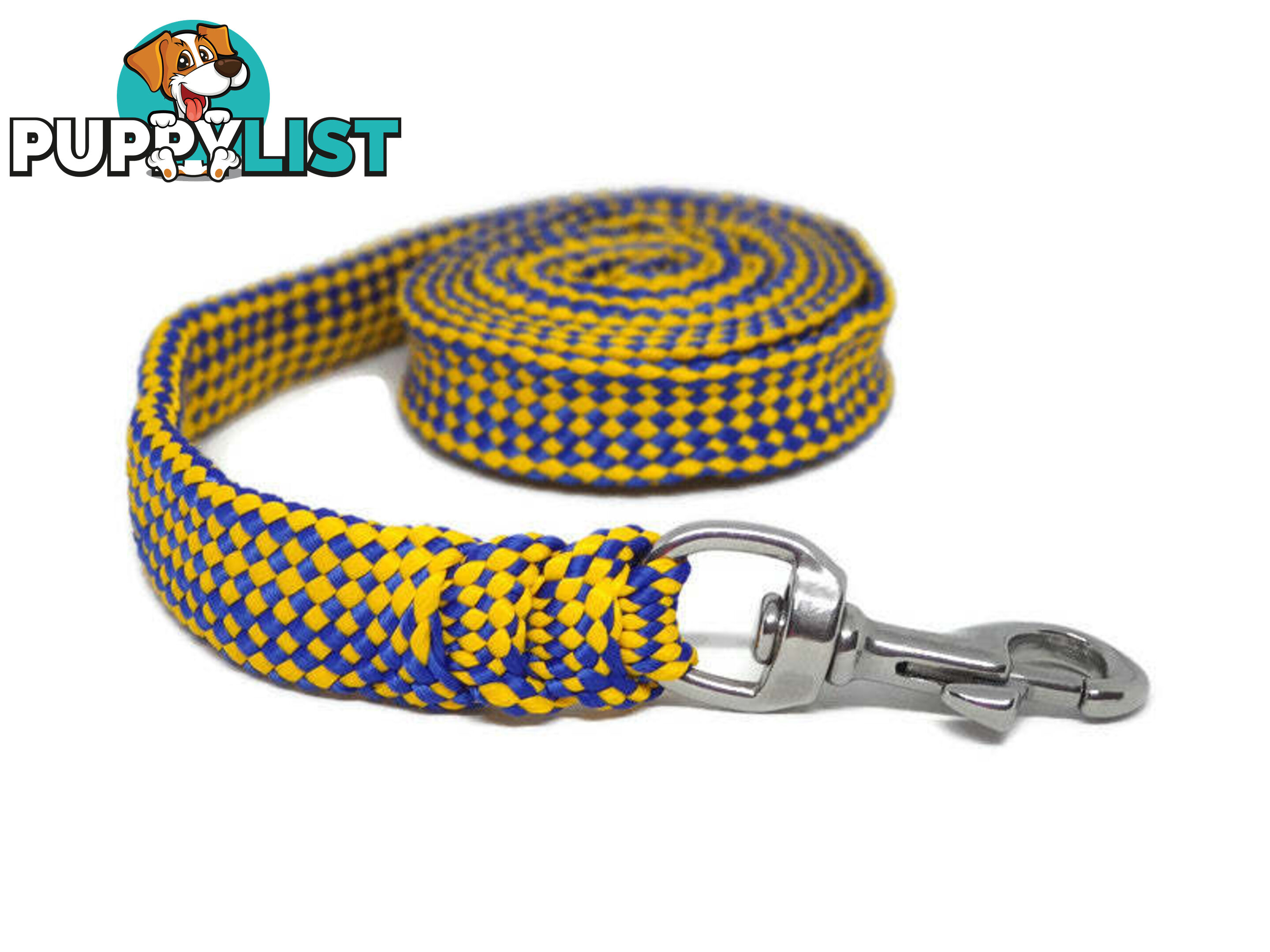 1.8m to 10m Long Dog Lead No Stitching Tough Yarnix 20mm Wide - YNXLD205SSBLK