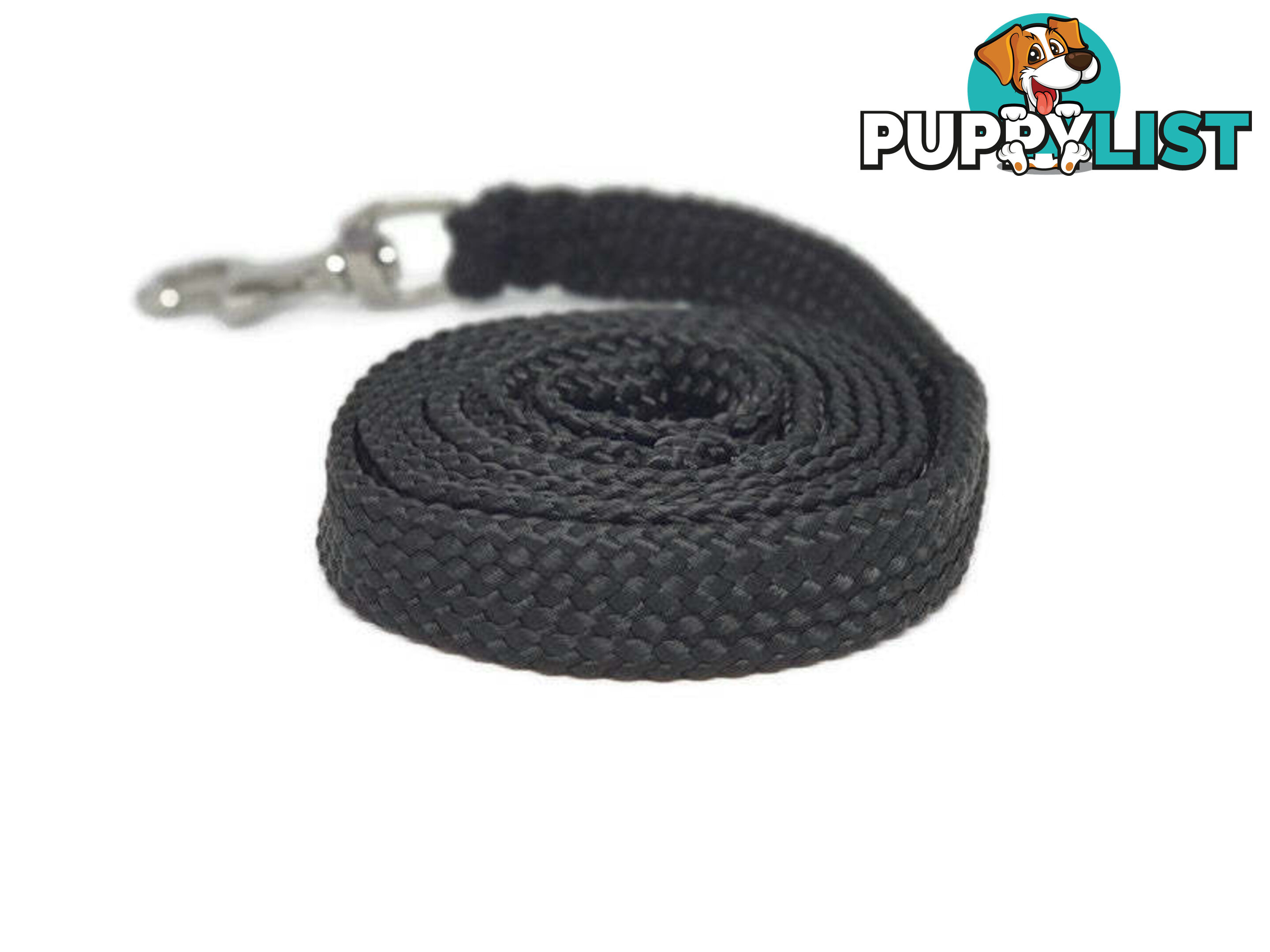 1.8m to 10m Long Dog Lead No Stitching Tough Yarnix 20mm Wide - YNXLD205SSBLK