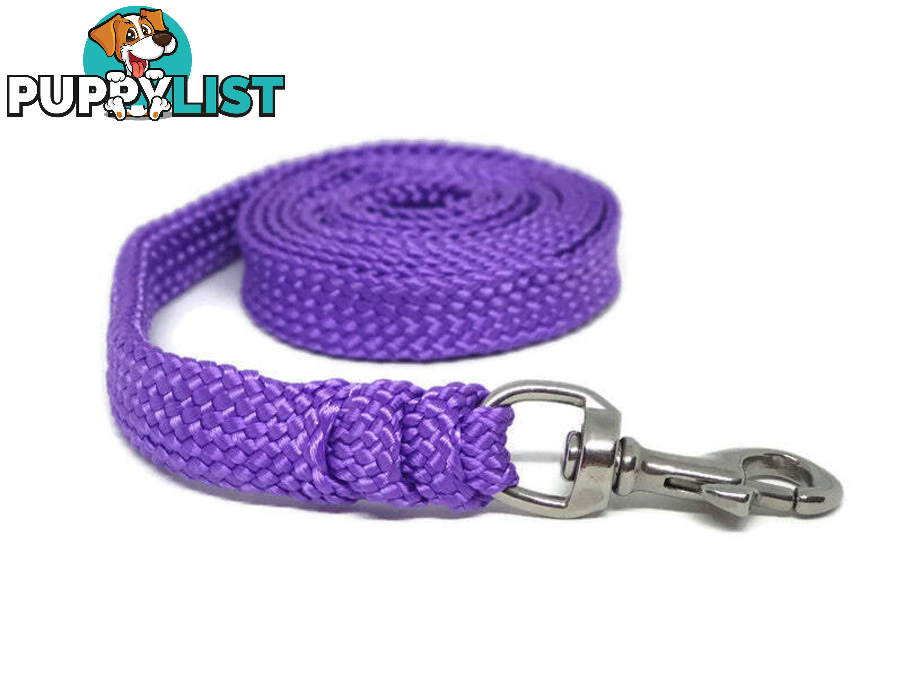 1.8m to 10m Long Dog Lead No Stitching Tough Yarnix 20mm Wide - YNXLD205SSBLK