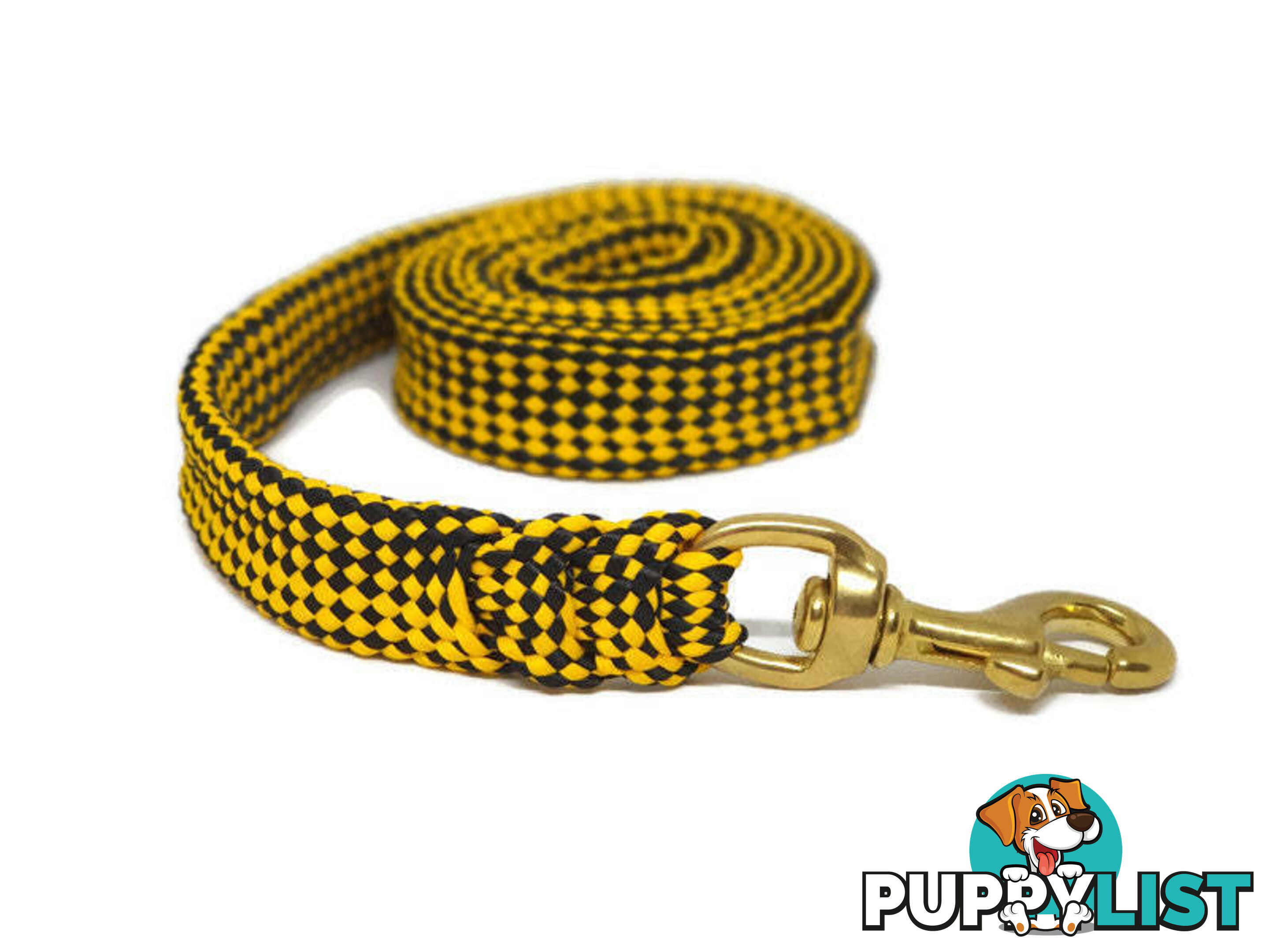 1.8m to 10m Long Dog Lead No Stitching Tough Yarnix 20mm Wide - YNXLD205SSBLK