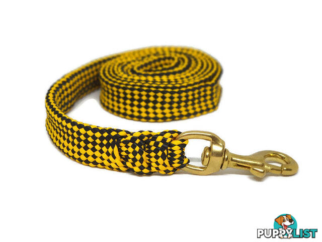 1.8m to 10m Long Dog Lead No Stitching Tough Yarnix 20mm Wide - YNXLD205SSBLK