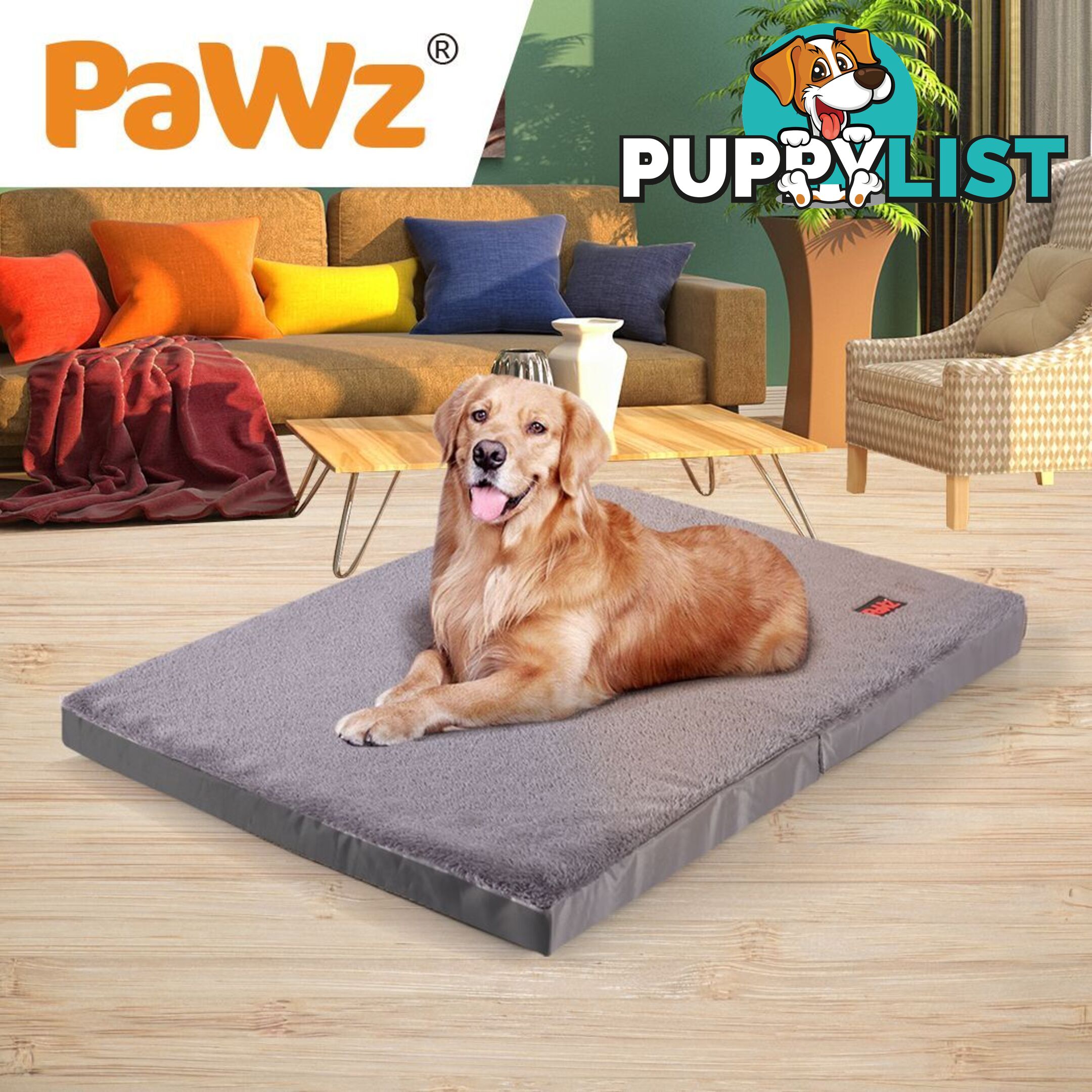 Pet Bed Foldable Dog Puppy Beds Cushion Pad Pads Soft Plush Black PaWz - WB-JC1045-XXL-BK