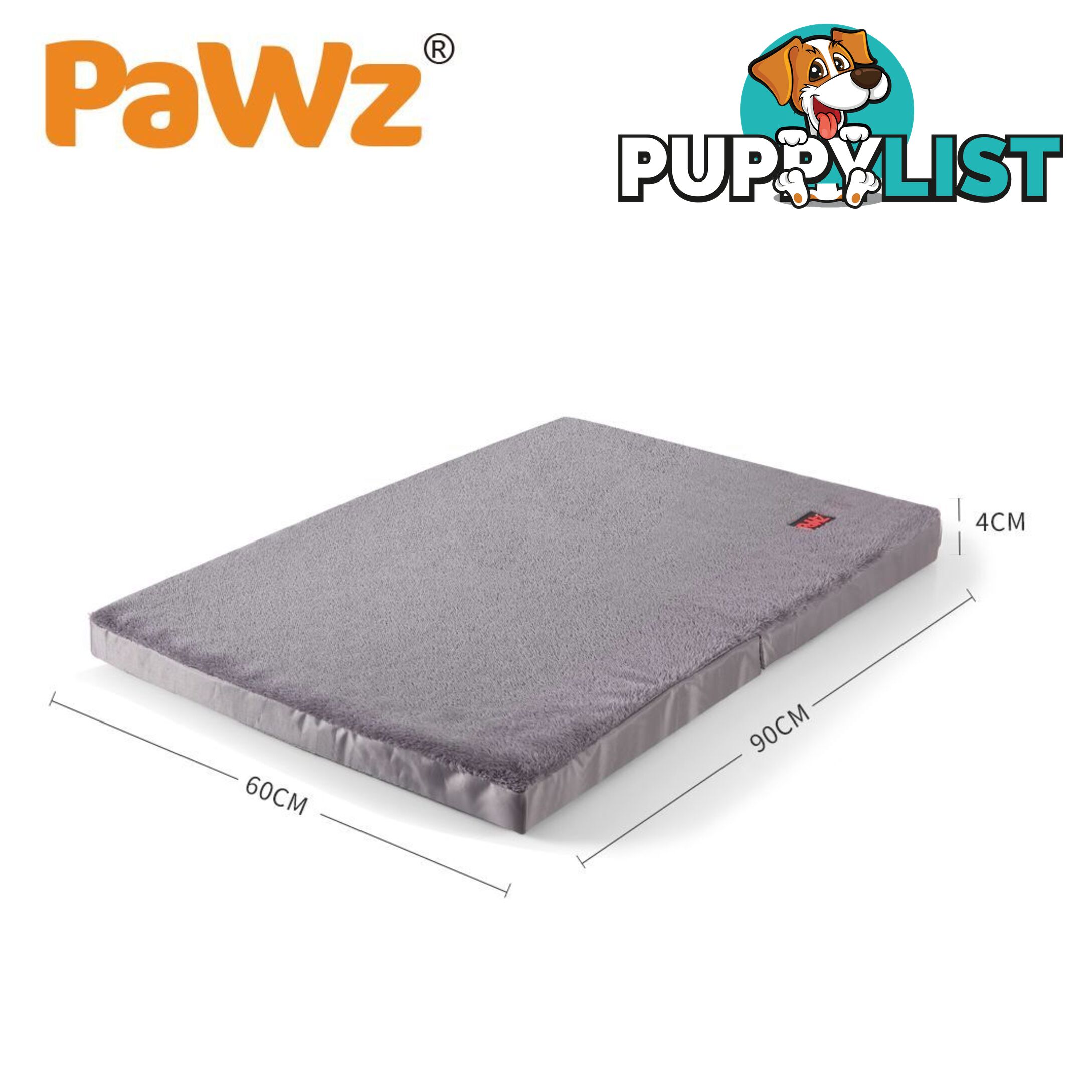 Pet Bed Foldable Dog Puppy Beds Cushion Pad Pads Soft Plush Black PaWz - WB-JC1045-XXL-BK