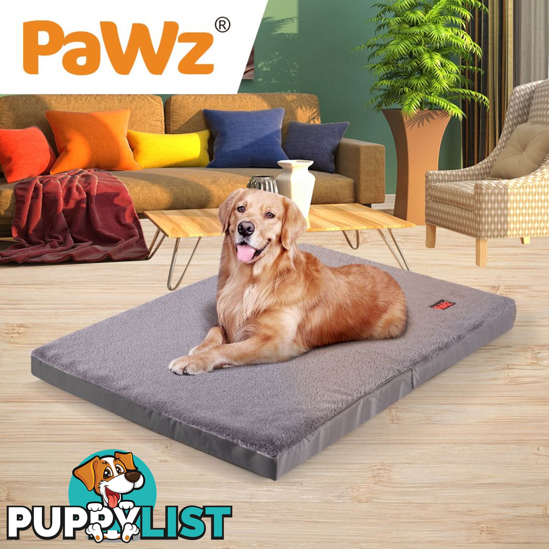 Pet Bed Foldable Dog Puppy Beds Cushion Pad Pads Soft Plush Black PaWz - WB-JC1045-XXL-BK