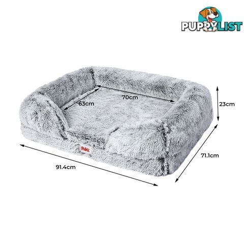 PaWz Pet Bed Orthopedic Sofa Dog Beds Bedding Soft Warm Mat Mattress Cushion - WB-PT1048-S-GY