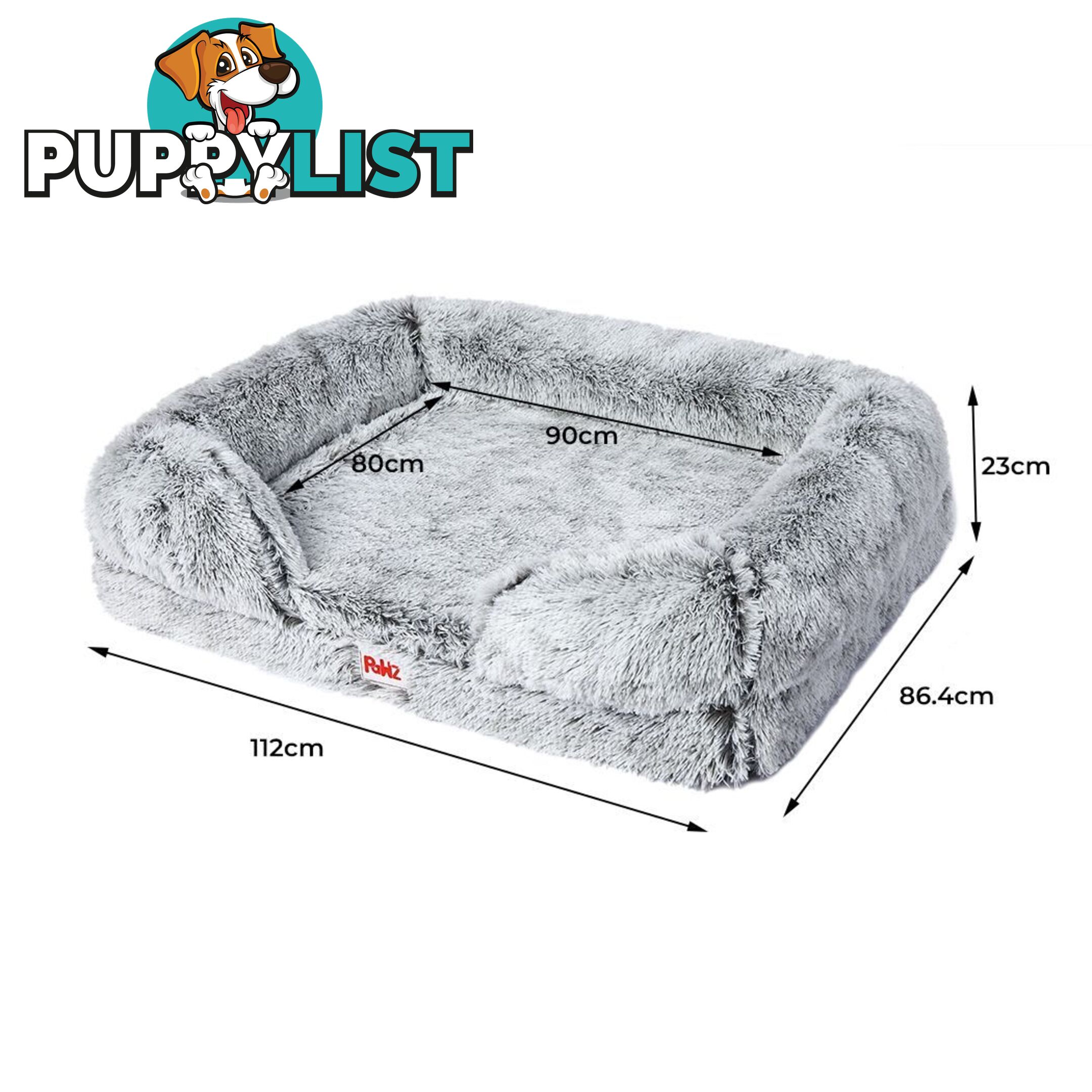PaWz Pet Bed Orthopedic Sofa Dog Beds Bedding Soft Warm Mat Mattress Cushion - WB-PT1048-S-GY