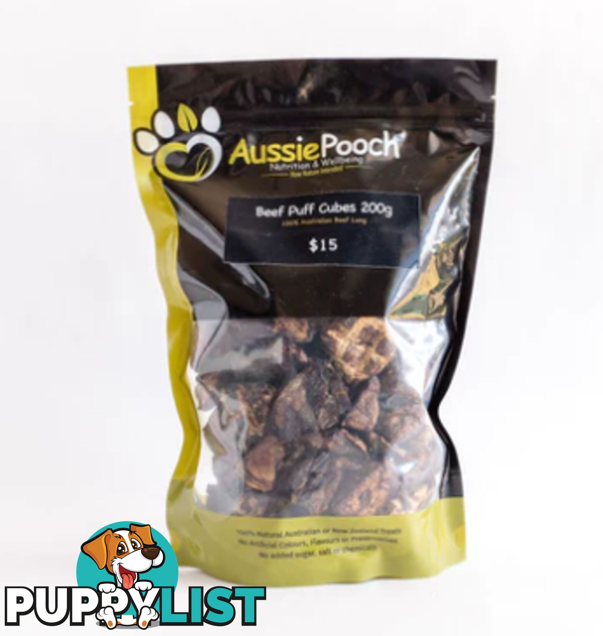 Beef Puff Cubes 200g -  Aussie Pooch - APBEEPUF