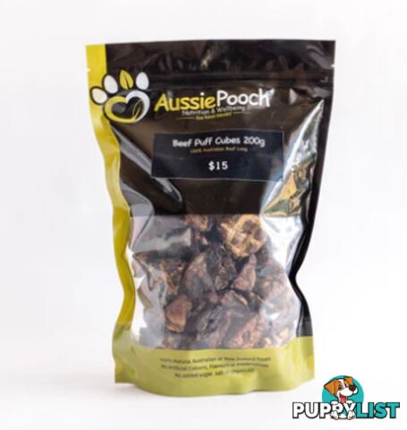 Beef Puff Cubes 200g -  Aussie Pooch - APBEEPUF