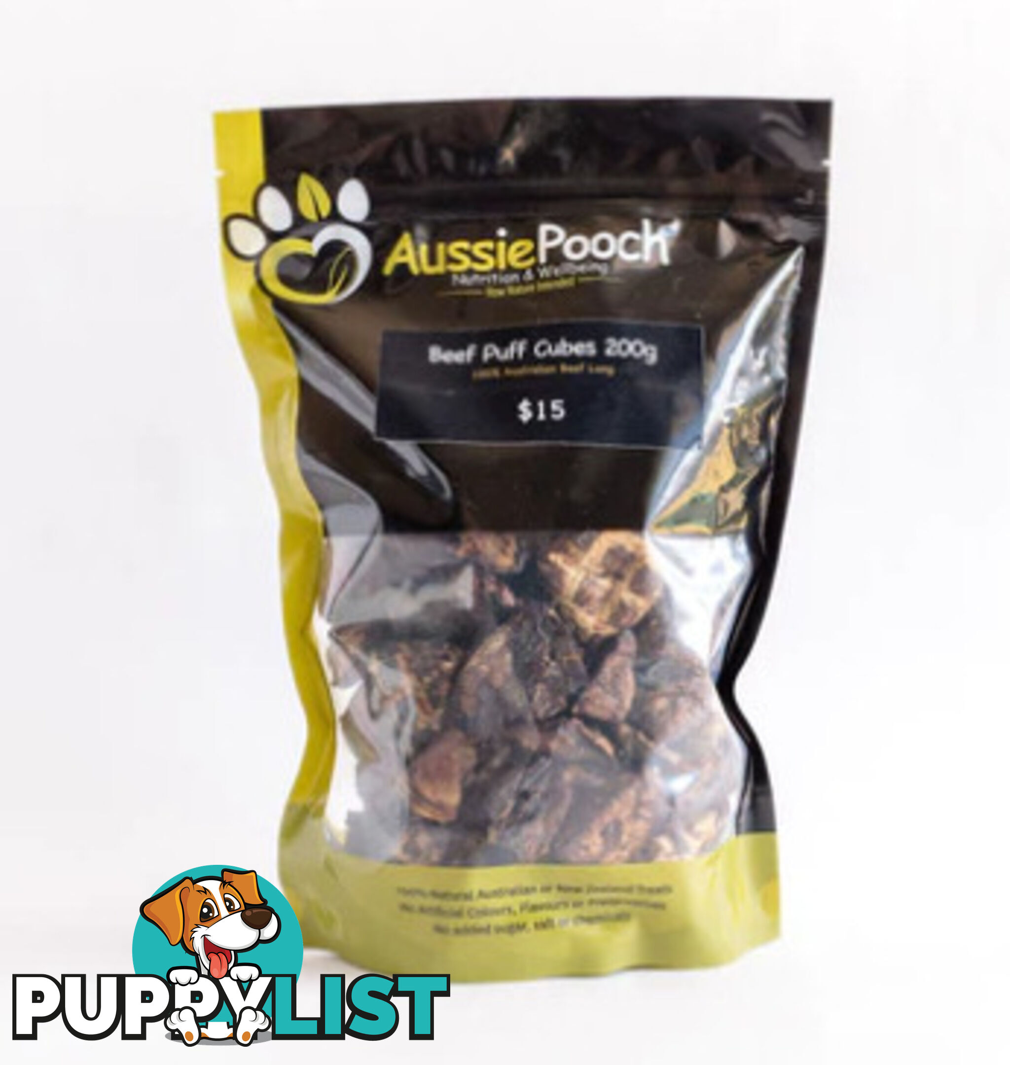 Beef Puff Cubes 200g -  Aussie Pooch - APBEEPUF