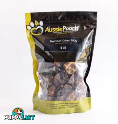 Beef Puff Cubes 200g -  Aussie Pooch - APBEEPUF