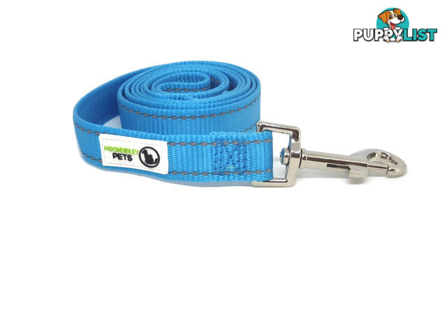 1.8m Nylon w/Reflective Stitching Dog Lead - Moondidley Pets - MDPLDREFGRN201.8