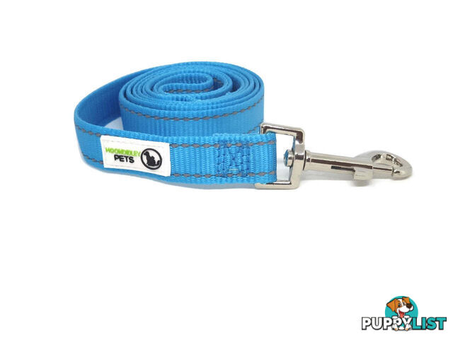 1.8m Nylon w/Reflective Stitching Dog Lead - Moondidley Pets - MDPLDREFGRN201.8