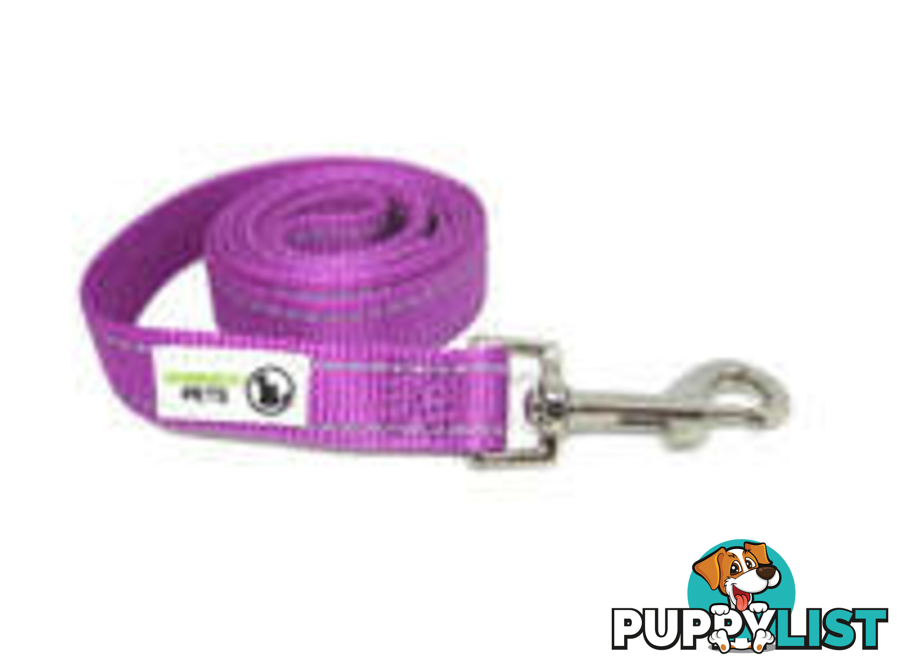 1.8m Nylon w/Reflective Stitching Dog Lead - Moondidley Pets - MDPLDREFGRN201.8