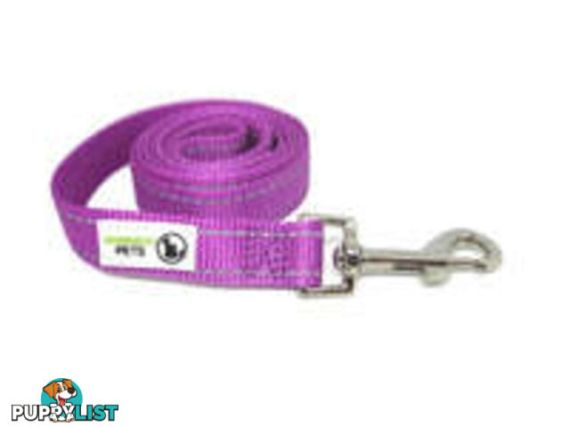 1.8m Nylon w/Reflective Stitching Dog Lead - Moondidley Pets - MDPLDREFGRN201.8